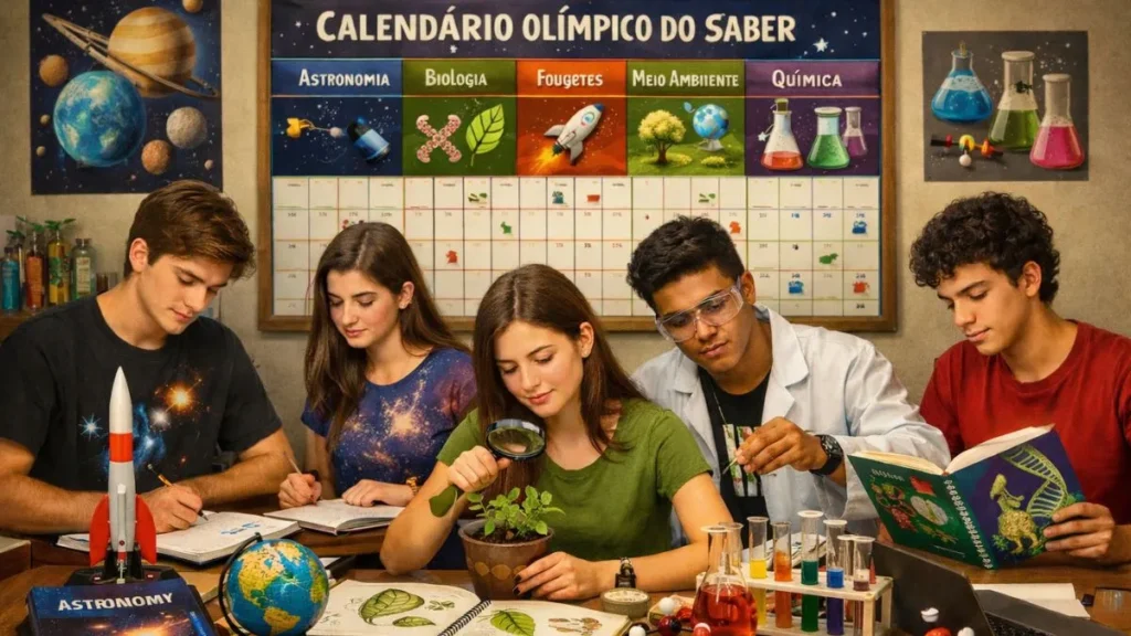 Estudantes dos ensino fundamental e ensino médio se preparam para o calendário olimpíadas científicas 2026
