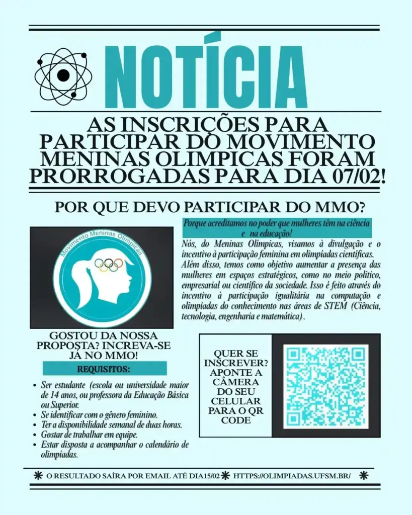 Movimento Meninas Olímpicas fomenta a participação feminina em olimpíadas científicas e no universo STEM