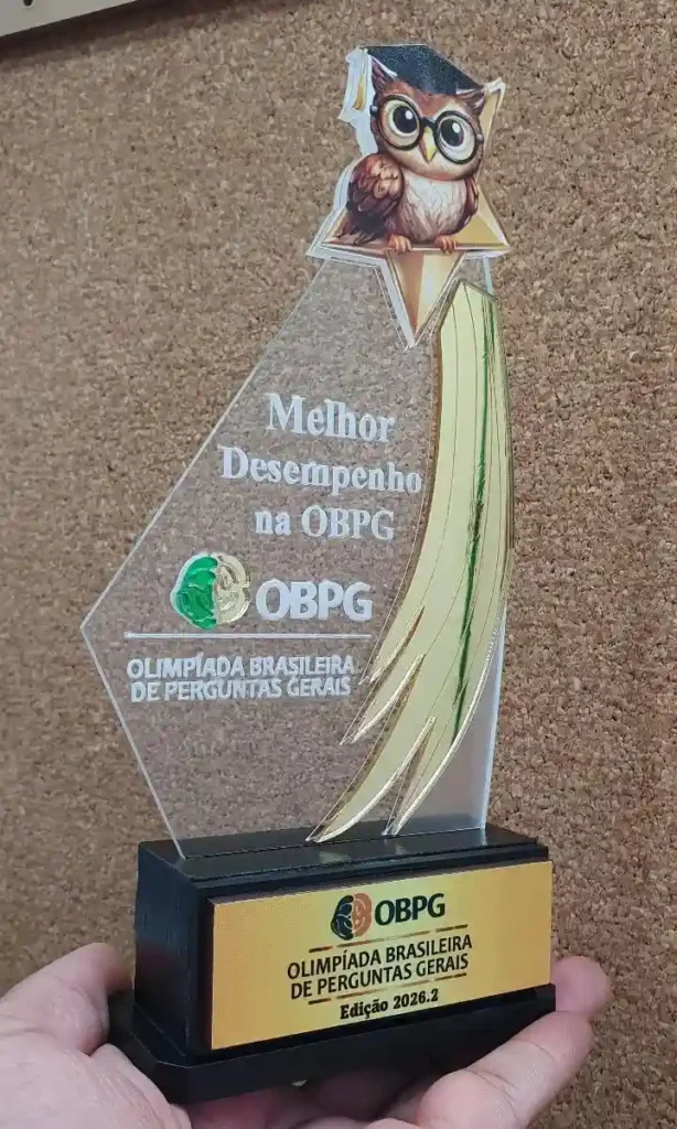 Olimpíada Científica - Troféu estudante melhor colocado na Olimpíada Brasileira de Perguntas Gerais